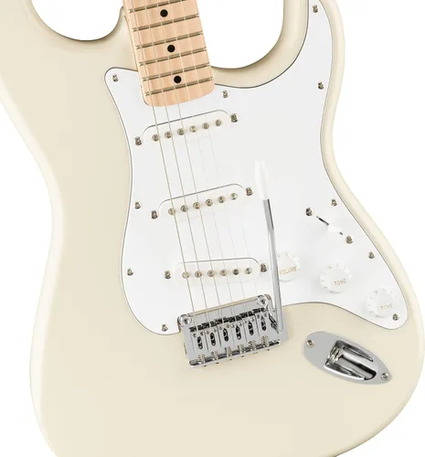 Vista 5 de Squier Affinity Series Stratocaster - Guitarra eléctrica, color blanco olímpico con diapasón de arce