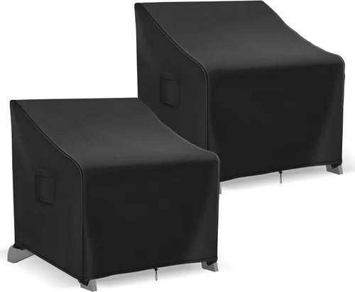 Vista 10 de Richwon Fundas impermeables para muebles de patio para sillas, fundas para sillas de césped al aire libre, paquete de 2, fundas para sillas de patio