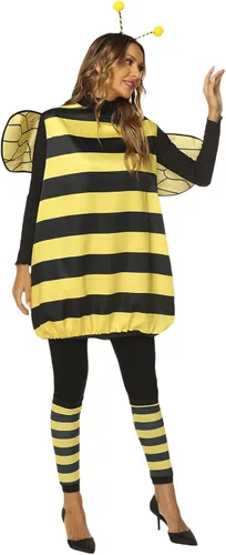 Vista 2 de Gupgi Disfraz de abeja de Halloween para adultos y niños, cosplay de abeja, disfraz de Bumble talla grande para fiesta de disfraces