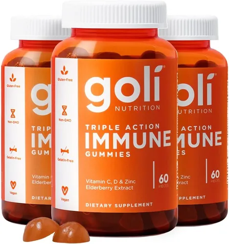 Vista 11 de Goli Gomitas de vitaminas inmunológicas, 60 unidades, saúco, vitamina C, D y zinc, veganas, sin OMG, sin gluten y sin gelatina, paquete de 1