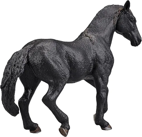 Vista 3 de MOJO Figura pintada a mano con réplica de juguete de caballo realista negra andaluza