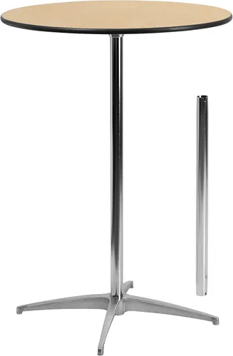 Vista 5 de Mesa de cóctel Flash Furniture redonda de madera con columnas de 30 y 42 pulgadas, Negro
