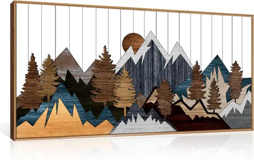 Vista 27 de CHDITB Juego de arte abstracto en lienzo enmarcado moderno para pared, ilustraciones contemporáneas para decoración del hogar, pintura de pared