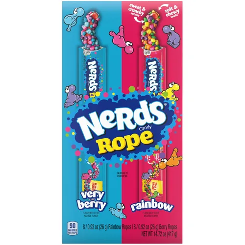 Vista 7 de NERDS Cuerda, caramelo, caja variada, arcoíris y muy bayas, 0.92oz (16 unidades)
