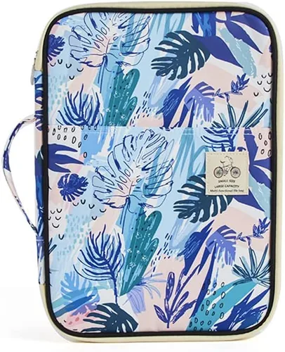 Vista 10 de A4 Portfolio Organizer Bag Handbag Document Zipper Bag File Folder Holder Pouch Case for Tablets Mobile Phones Notebooks Azul oscuro