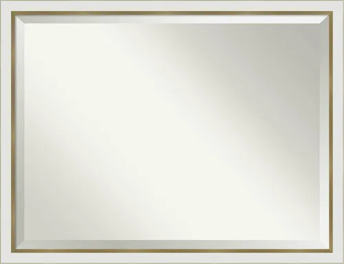 Vista 23 de Amanti Art - Espejo de baño blanco para sobre lavabo, espejo de tocador rectangular blanco de 35x45 para gabinete, marco moderno extragrande, se