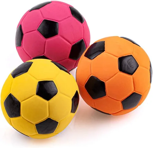 Vista 9 de CHIWAVA Paquete de 4 bolas deportivas de látex chirriante de 2.4 pulgadas, juego de pelotas deportivas para perros pequeños