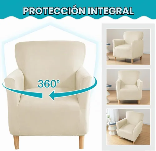Vista 5 de MIFXIN Funda elástica para sillón de banquete, de terciopelo, 1 pieza, de elastano, elástico, protector de muebles, para sofá de 1 plaza con brazos