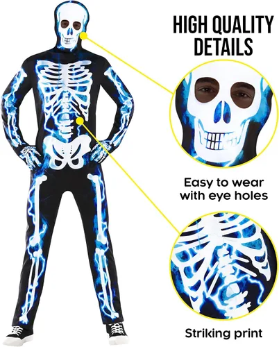 Vista 3 de Morph Mens Skeleton Costume Men Adult Skeleton Suit Outfit Scary Halloween Costumes for Men Adult Skeleton Costume Men