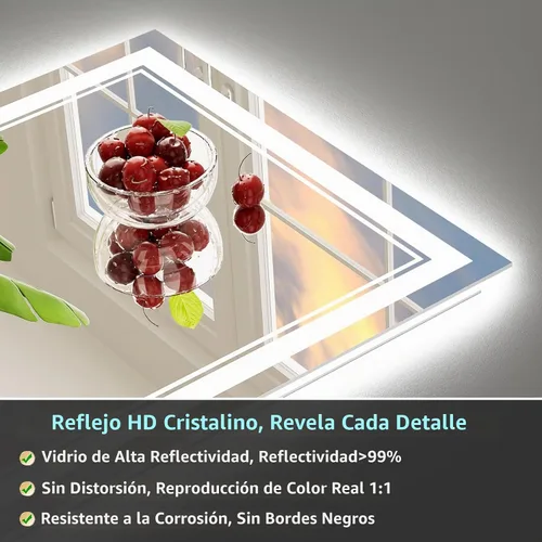 Vista 8 de 24x32 LED Bathroom Mirror, Backlit & Front Lit Lighted Mirror Retroiluminado+luz frontal