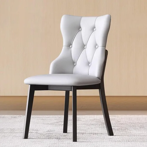 Vista 25 de Juego de sillas de comedor, sillas rústicas de cocina, silla de comedor tapizada con cojín grueso, silla de sala de estar con marco de madera beige