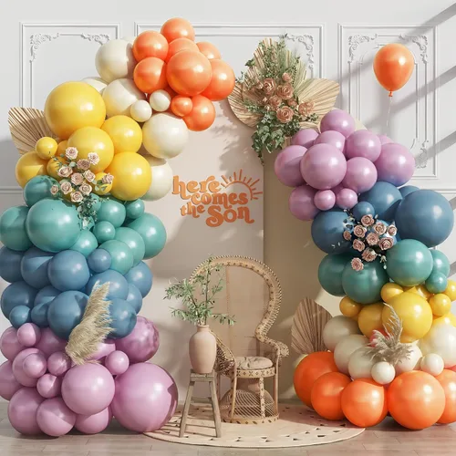 Vista 20 de Kit de arco de globos de baloncesto, kit de guirnalda de globos naranja y negro plateado con globos de estrella en explosión, kit de globos Tema