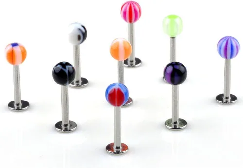 Vista 6 de 110 piezas de piercing para el cuerpo: cejas, ombligo, vientre, lengua, labio, 22 tipos de piercings