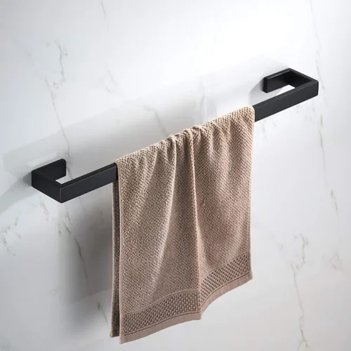 Vista 8 de JunSun Toallero de baño negro mate de 24 pulgadas, toallero de mano, toallero moderno para decoración del hogar, toallero, accesorios de baño
