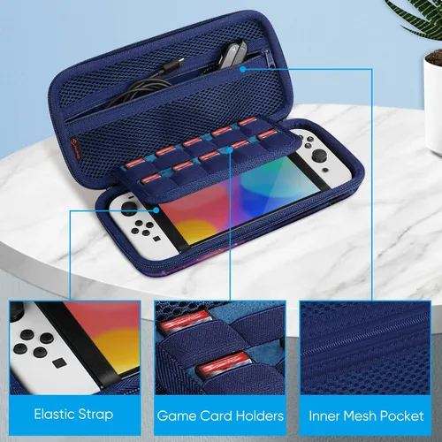 Vista 3 de Fintie - Estuche de transporte para Nintendo Switch OLED Modelo 2021Switch 2017, resistente a los golpes Funda protectora de carcasa dura