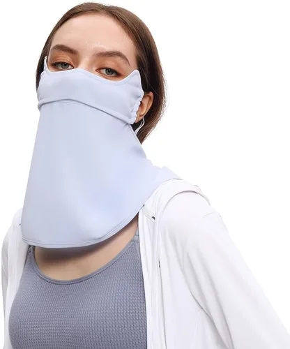 Vista 7 de Polaina para el cuello, bufanda facial UPF 50+, pasamontañas, pañuelos de tela con bucles para las orejas