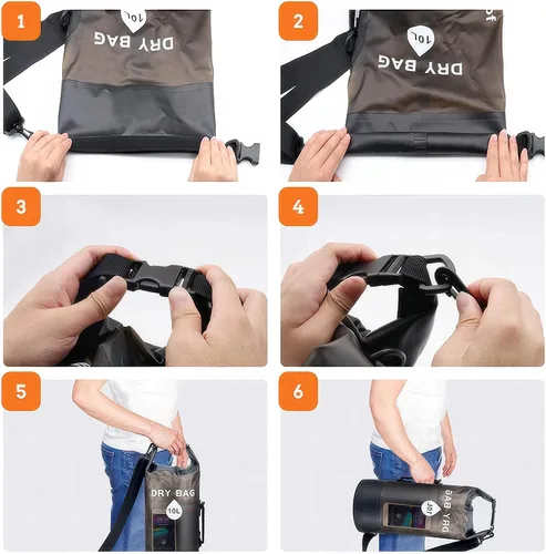 Vista 4 de Mochila impermeable para kayak y surf de remo, almacenamiento en seco ligero con funda para teléfono para natación, navegación, playa, accesorios