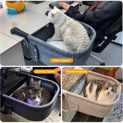Vista 11 de Cama de escritorio para gatos extra resistente para gatos grandes Gris