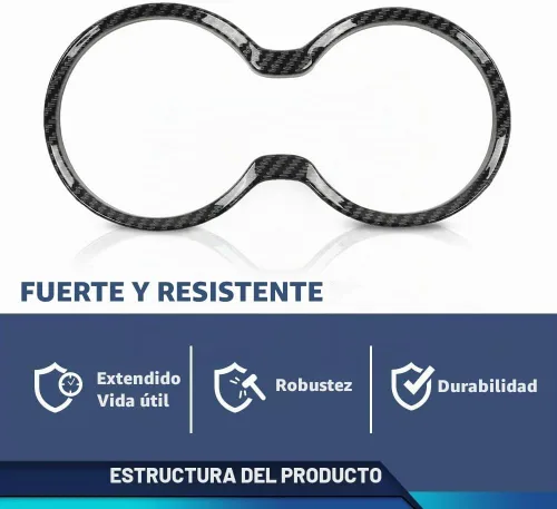 Vista 6 de PIT66 Cubierta para portavasos de cambio de engranajes, bisel de fibra de carbono negra, compatible con Jeep Grand Cherokee 2011-2021 Black Carbon