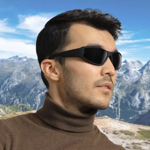 Vista 7 de LUFF UV400 Outdoor Riding Sunglasses for Men, Protects Your Eyes from Glare Negro