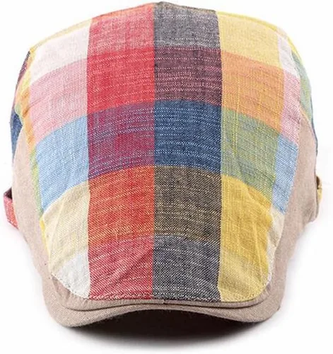 Vista 3 de Paquete de 2 sombreros de Newsboy para hombre, gorra plana, ajustable, a cuadros, hiedra, Gatsby, cabbie, conducción, golf, boina