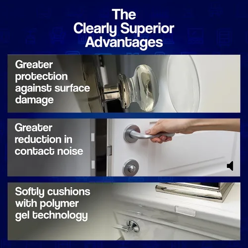 Vista 3 de Clearly Superior Topes de Gel Redondos Pequeños de 1.13" Paquete de 12 - Protectores Autoadhesivos para Muebles - Protege las Superficies de Daños