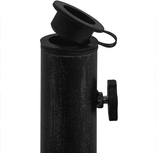 Vista 6 de Cast Iron Umbrella Base with Floral Design, Heavy Duty Black Umbrella Base for Patio and Balcony Stability