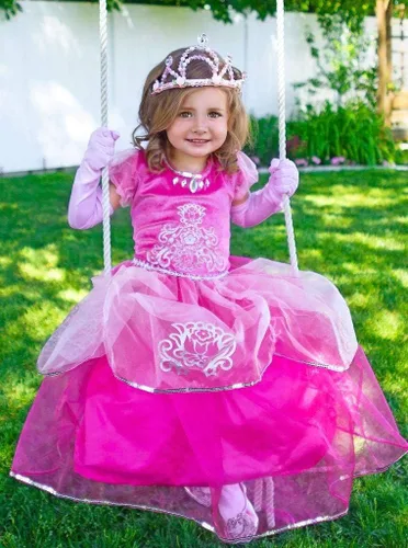 Vista 3 de Little Adventures Disfraz de princesa rosa de lujo