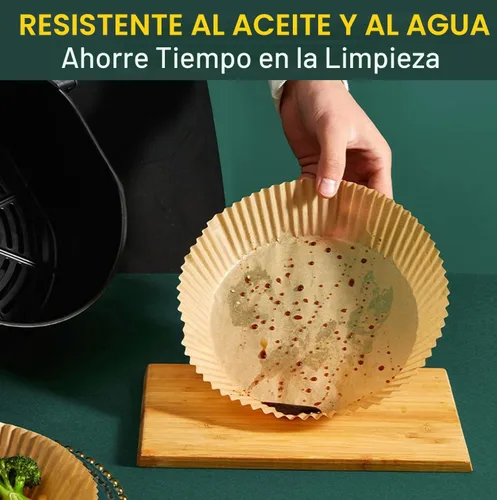Vista 3 de Forro de papel desechable para freidora de aire, pergamino redondo antiadherente, accesorios para freidora de aire, a prueba de aceite, a prueba