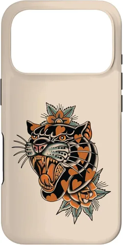 Vista 30 de American Traditional Panther with Hearts Old School Tattoo Case para iPhone 17