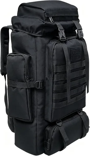 Vista 10 de 80L/100L senderismo mochila hombres camping mochila grande al aire libre viaje militar táctica Molle Trekking bolsa mujeres