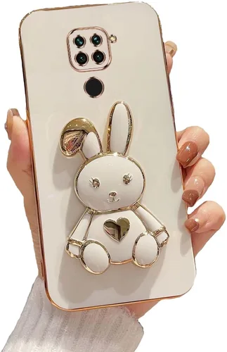 Vista 93 de Funda con soporte de conejo de corazón para Xiaomi Redmi A1, galvanizado suave TPU protector delgado a prueba de golpes con lindo conejito soporte
