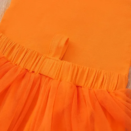 Vista 7 de Patgoal Disfraz de calabaza para bebés y niñas vestido de falda de tul tutú de Halloween para recién nacidos para niñas pequeñas enterizos de sonrisa