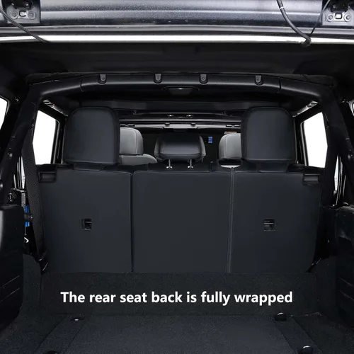 Vista 5 de Fundas de Asientos de Automóvil de Ajuste Personalizado para Jeep Gladiator 2020-2025 con Cuero Impermeable y Compatible con Airbag, Protector