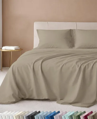 Vista 46 de California Design Den Juego de sábanas tamaño King, 100% algodón, sábanas lujosas de 600 hilos con bolsillo profundo, ropa de cama duradera con 16