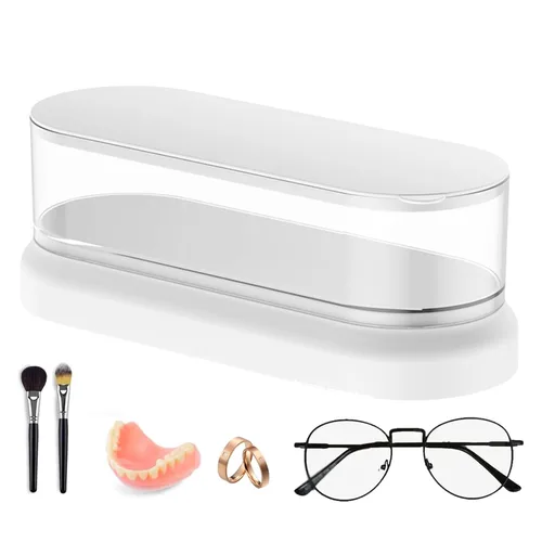 Vista 11 de Limpiador ultrasónico de joyas, 5 W, 15.2 fl oz, portátil, profesional, limpiador de joyas sónico para gafas, joyas, anillos de anteojos, reloj