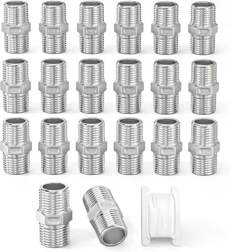 Vista 29 de TAISHER 10 pezones hexagonales 316L, montaje de tubería 3/8 "macho NPT