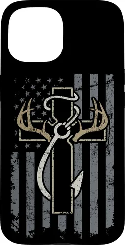 Vista 6 de Faith Hunting Fishing - Christian Cross USA Hunter Fisherman Case for iPhone 17