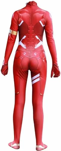 Vista 3 de Zero Two Ichigo Darling en el traje de cosplay Franxx Traje de traje de anime Zentai