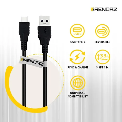 Vista 2 de BRENDAZ Cable USB C a USB A de carga y sincronización compatible con Samson Q9U XLR/USB Mic, Go Mic Video Micrófono USB portátil (USB tipo C a A)