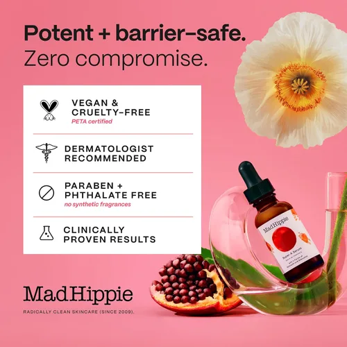 Vista 7 de Mad Hippie Super A - Suero de retinol para la cara, potente suero reparador de la piel y antienvejecimiento con 3 retinoides, bakuchiol + ácido