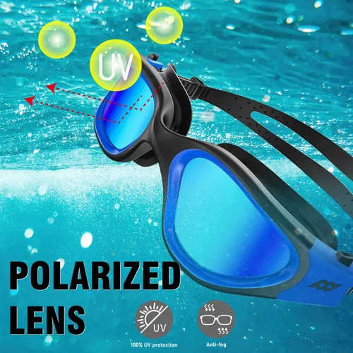 Vista 3 de POLARS DESIGN Gafas de natación, gafas de natación polarizadas antivaho para adultos, hombres y mujeres
