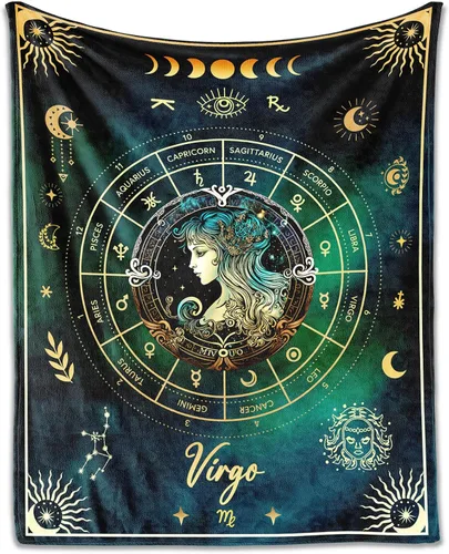 Vista 23 de Manta Acuario para Regalos, 40" x 30" Manta Rectangular de Franela del Zodiaco Acogedora, Regalo para Niños Niñas Adolescentes Mujeres Hombres