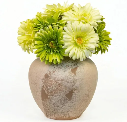 Vista 13 de TOPIA Margaritas africanas artificiales, margaritas africanas, flores de seda, gerberas artificiales, paquete de 10 unidades (negro)