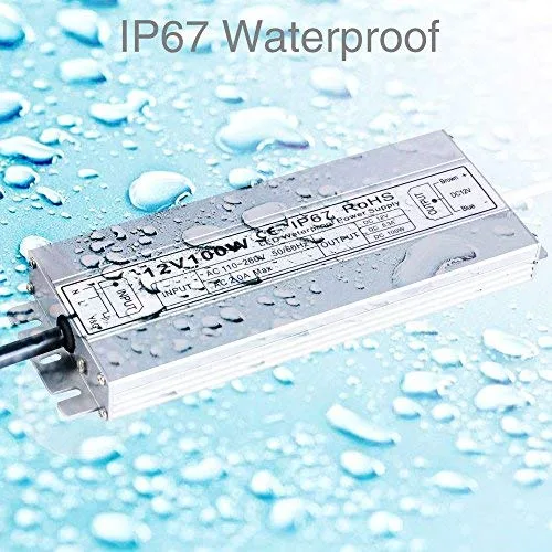 Vista 3 de Idealy - Fuente de alimentación LED de 100 W, 12 V CC, IP67, impermeable, transformador de bajo voltaje, adaptador de controlador LED, convertidor