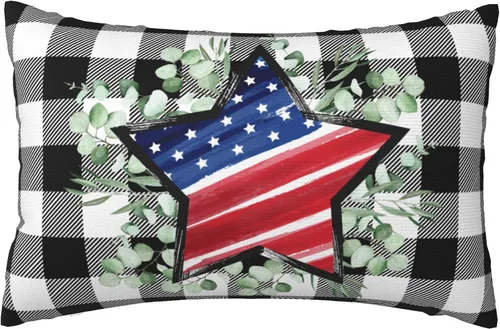 Vista 40 de Fundas de almohada de lino del 4 de julio de 1776, funda de almohada de lino para el Día de la Independencia, decoración de funda de almohada