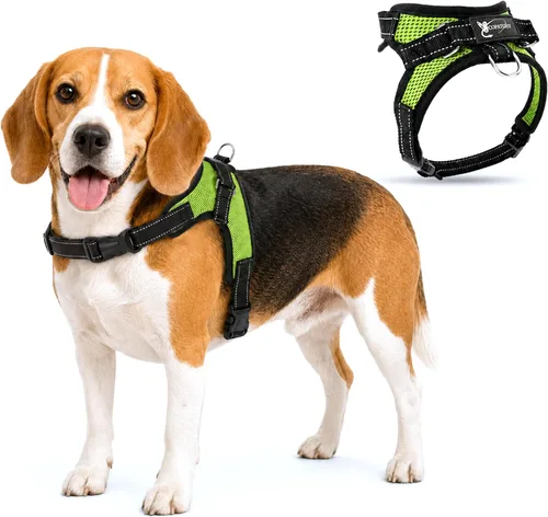 Vista 30 de Arnés ajustable reflectante para perro con asa evita tirones, XXS, Negro
