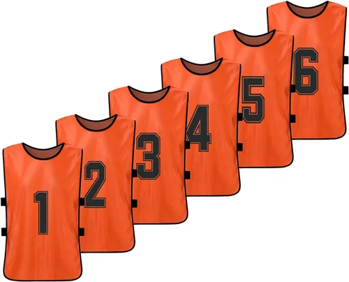 Vista 5 de PJRYC 612 PCS Adultos Fútbol Equipo Camisetas Deportes Fútbol Equipo Entrenamiento Numerado Práctica Deportes Chaleco