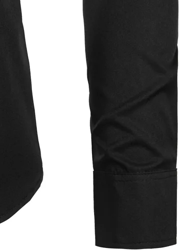 Vista 5 de ZEROYAA Camisas de vestir de manga larga con bordado floral para hombre