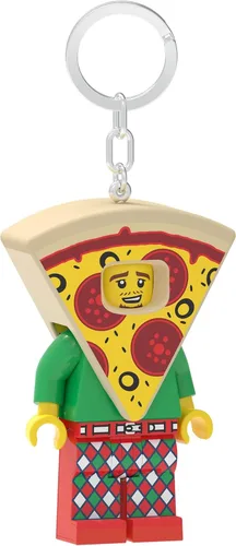 Vista 7 de LEGO KE176H - Llavero de luz para disfraz de pizza (KE176H) grande, 3 pulgadas de alto Colgante de bolsa con luz LED